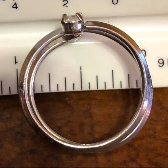 Double Cubic Zirconia & Silver Ring - Picture 2 of 4